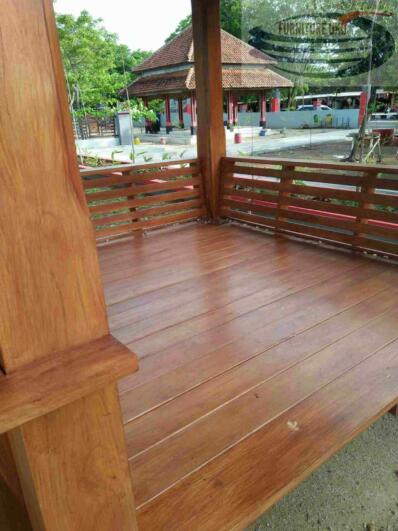 Gazebo Bali dengan bahan material kayu jati kualitas grade A, sangat cocok digunakan pada villa, Hotel maupun restoran mewah dan juga depan rumah anda.