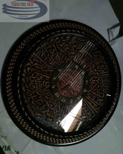Jam dinding kaligrafi 3D jati dan hiasan ruang tamu ala islami