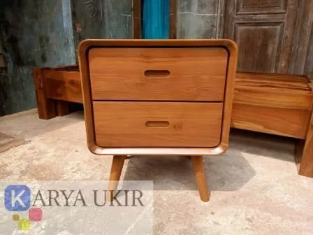 Nakas minimalis modern Jati atau yang biasa disebut dengan bedside model Retro dengan desain semi klasik dan modern