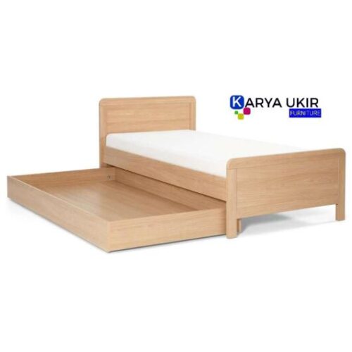 Jual tempat tidur double bed atau yang biasa disebut dengan dipan sorong jati yang terbuat dari bahan material kayu jati berbentuk minimalis