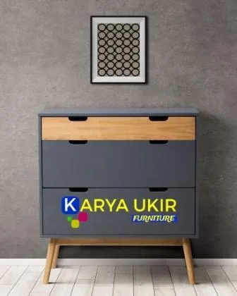 Bufet laci minimalis yang terbuat dari bahan material kayu jati dan salah satu jenis laci susun atau nakas hiasan juga untuk menyimpan barang
