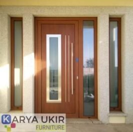 Pintu kaca minimalis modern untuk rumah maupun apartemen atau yang biasa disebut dengan gawang kusen kaca kayu Jati model terbaru
