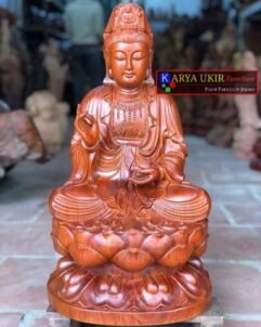 Gambar Patung dewi Kwan Im kayu jati atau yang biasa disebut Rupang Dewi untuk sembahyang dengan kualitas terbaik