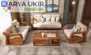 Kursi lobby kantor minimalis modern atau yang biasa disebut dengan kursi ruang tunggu Hotel model terbaru bahan material kayu jati