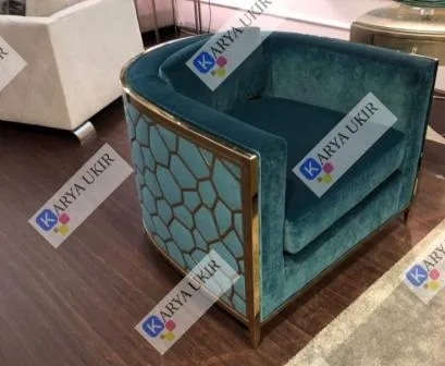 Kursi mewah stainless gold terbaru Modern - Gambar 2