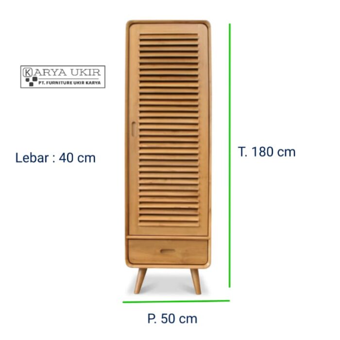 Ukuran Lemari Hotel Minimalis Retro 1 Pintu Singgle Terbaru Paling detail