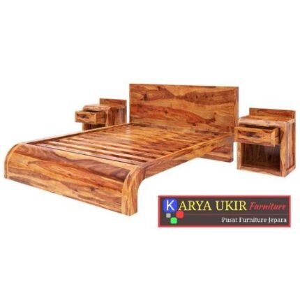Tempat tidur modern bahan kayu jati desain minimalis dan ranjang modern unik ini adalah furniture desain terbaru