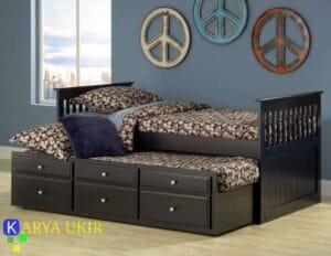 Tempat tidur anak perempuan dan laki-laki dengan desain minimalis modern terbaru atau ranjang remaja tingkat sederhana modern