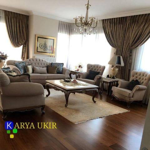 Kursi tamu bludru elegan mewah atau yang biasa disebut dengan sofa beludru minimalis modern gaya ala klasik dengan bahan rangka kayu jati terbaik