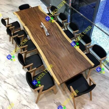 Meja rapat kantor klasik Minimalis elegan kayu utuh solid utuh atau yang biasa disebut dengan meja meeting vintage nuansa alami