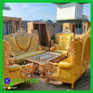 Pilihan Gambar Kursi tamu mewah ukir khas kota Jepara dan sofa klasik minimalis dengan rangka kayu jati Paling Murah