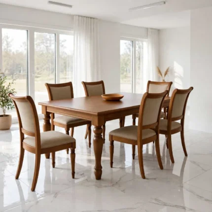 PT. FURNITURE UKIR KARYA 6 Desain Meja makan klasik mewah kayu jati solid gaya Eropa elegan