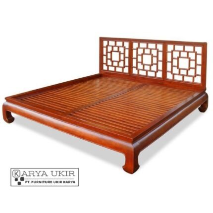 Desain Ranjang Tionghoa klasik modern atau yang biasa disebut dengan tempat tidur model Cina tradisional bahan kayu jati