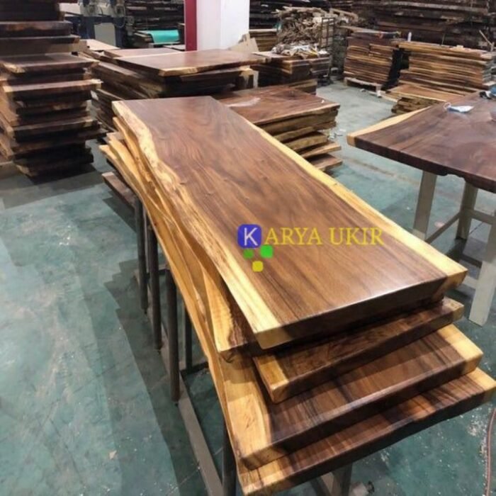 Desain Papan kayu lembaran top table daun meja makan solid