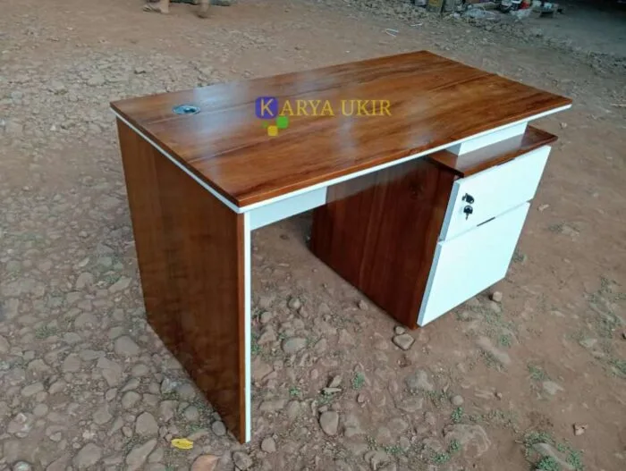 Meja Kantor Minimalis TKDN Kayu Jati simple - Gambar 4
