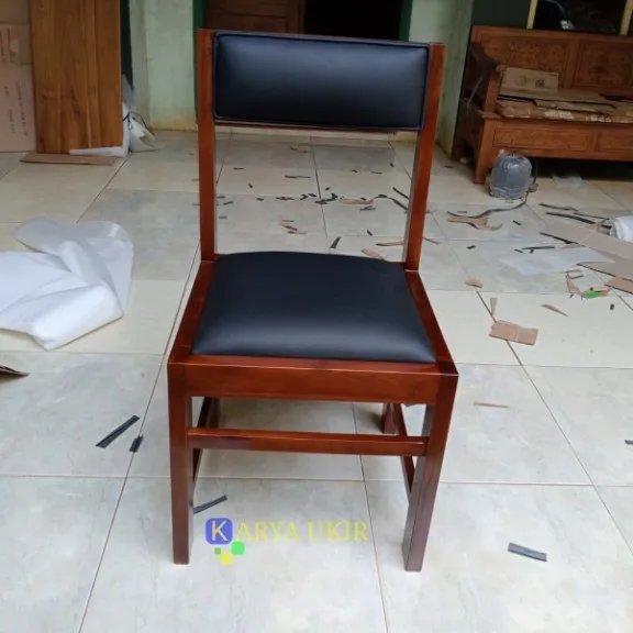 Kursi guru kayu jati dudukan busa TKDN - Gambar 2