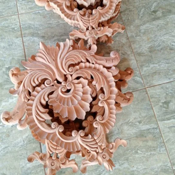 Ukiran tempel kayu jati interior untuk hiasan pintu dan dinding - Gambar 3